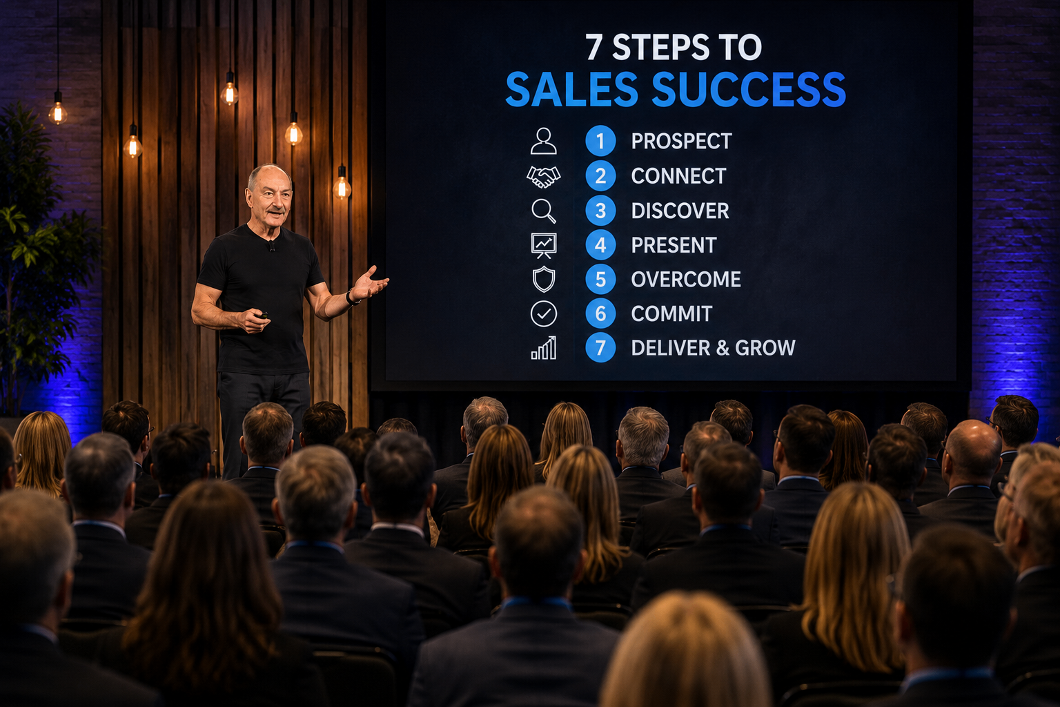 Craig Gibbs presenting 7 Steps to Sales Success to a conference audience